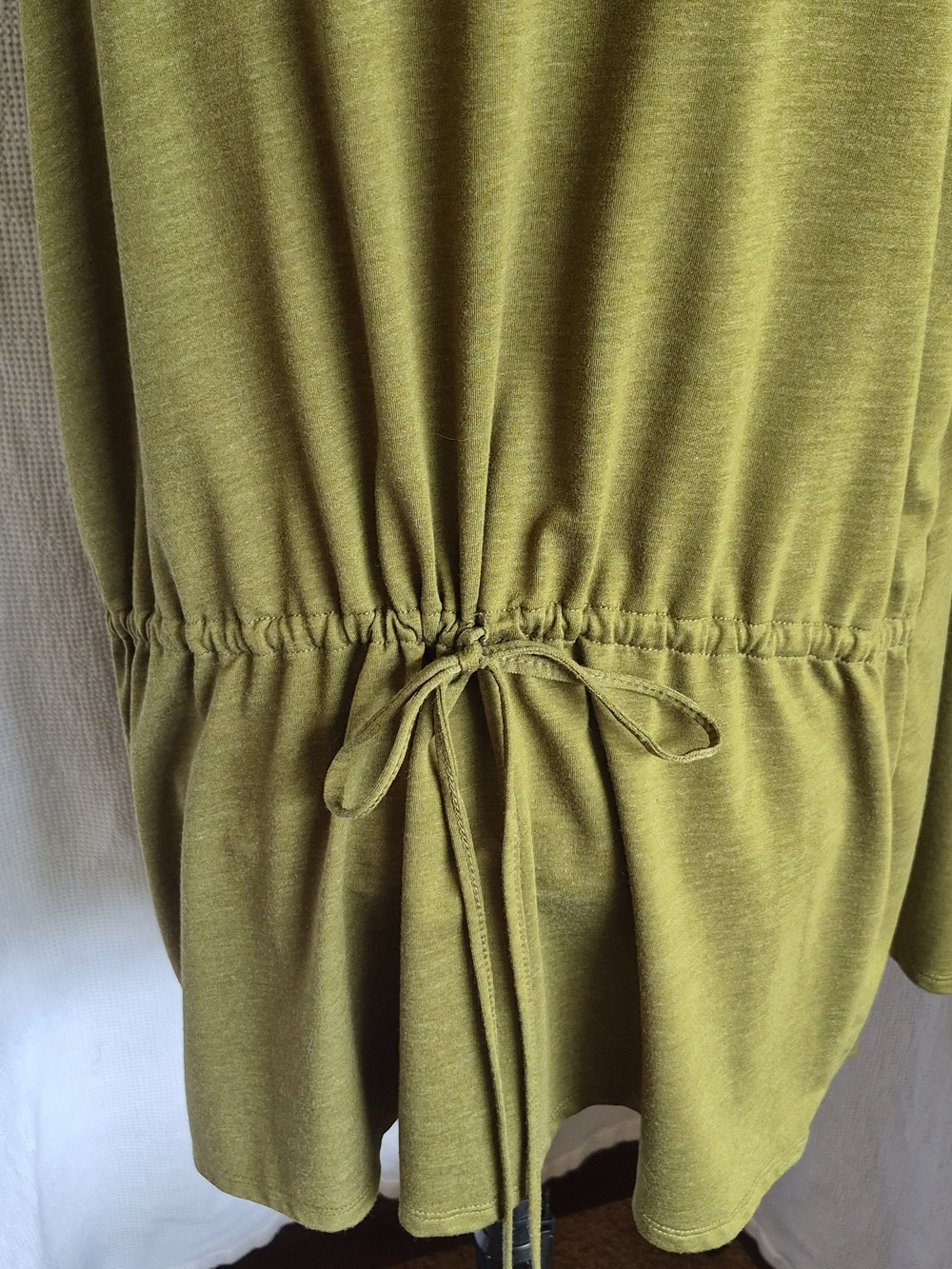 Olivia Sky Olive Green Draped Open-Front Vest - Picture 4 of 10